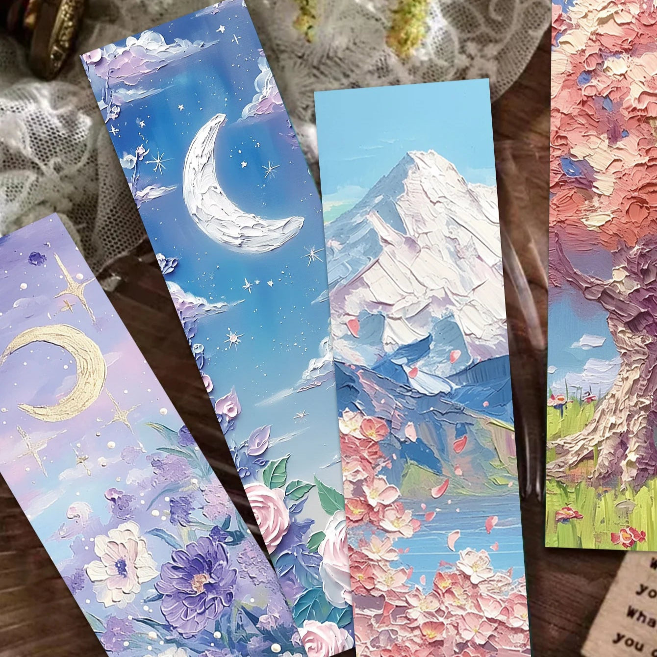 30pcs Oil Painting Fairy Tale Scenery Bookmarks