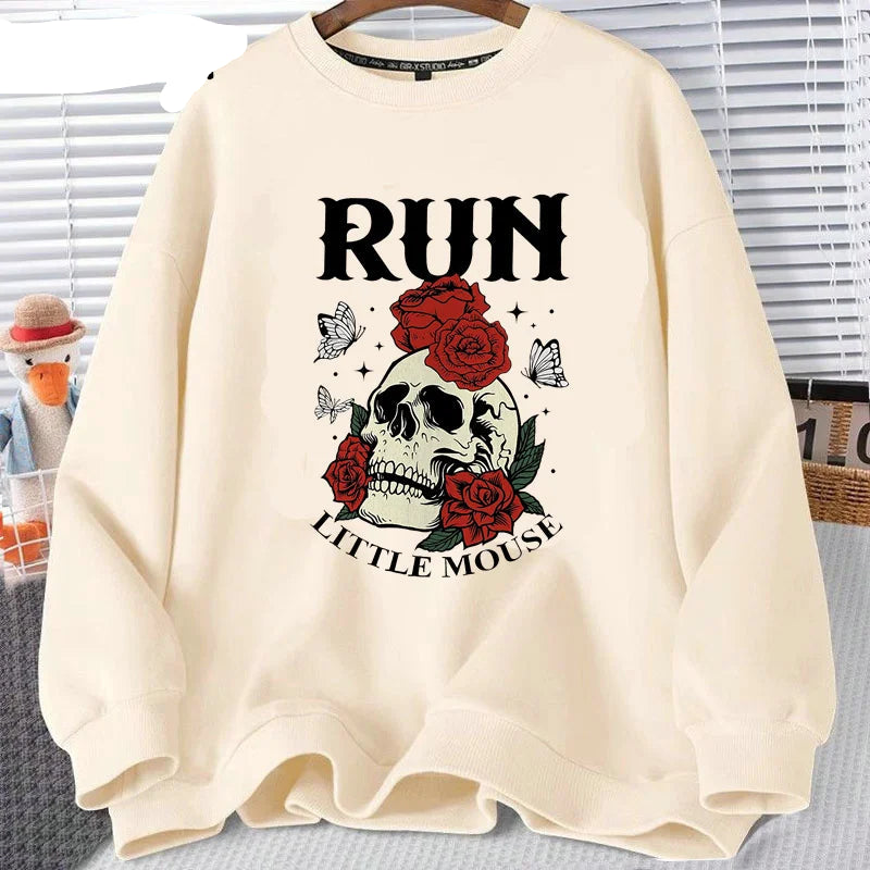 Haunting Adeline Run Little Mouse Skull Rose Sweatshirt