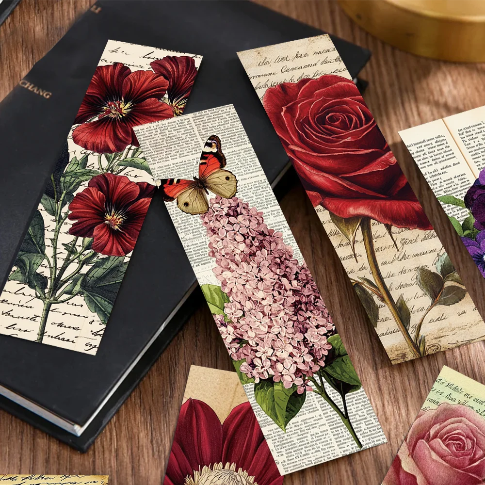 30pcs Vintage Floral Bookmarks