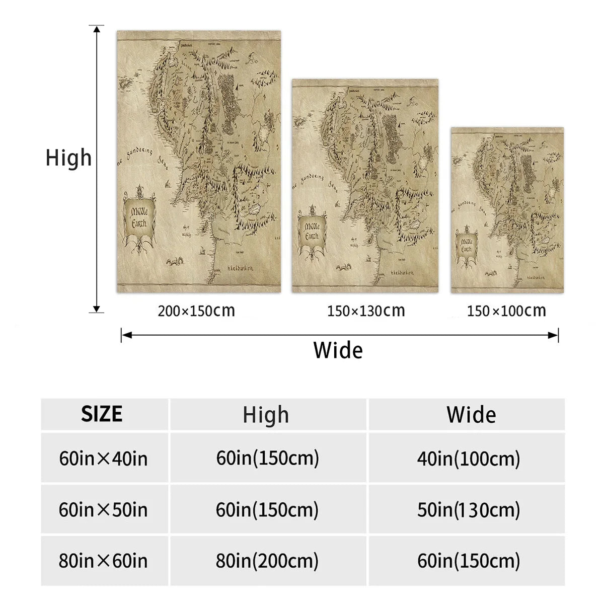 The Lord of the Rings Middle Earth Map Blanket