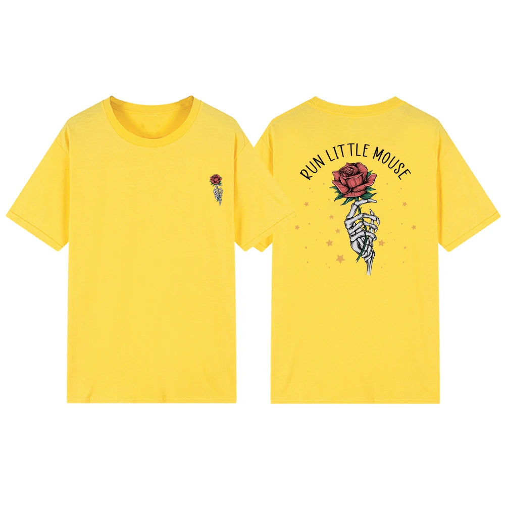 Camiseta de manga corta con diseño de rosa y ratoncito Haunting Adeline Run