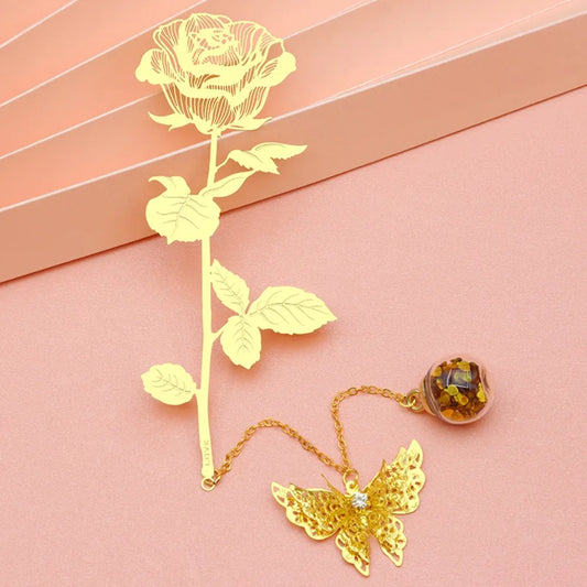 Disney Princess Beauty and the Beast Gold Rose Bookmark