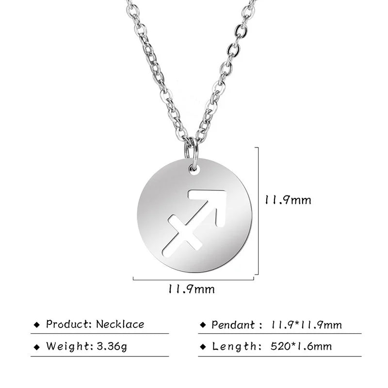 Zodiac Academy Round Zodiac Sign Necklaces