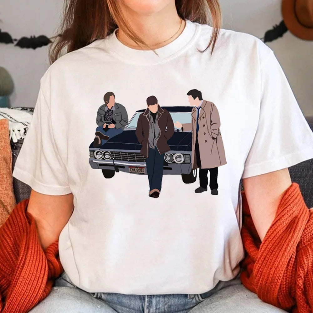 Supernatural White Short Sleeve Tops