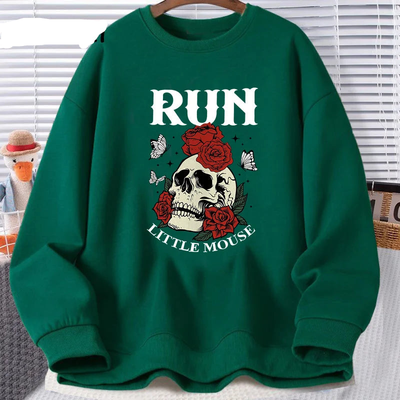 Haunting Adeline Run Little Mouse Skull Rose Sweatshirt