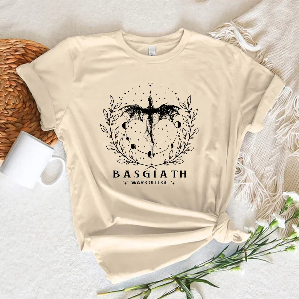 Fourth Wing Beige Short Sleeve Tops