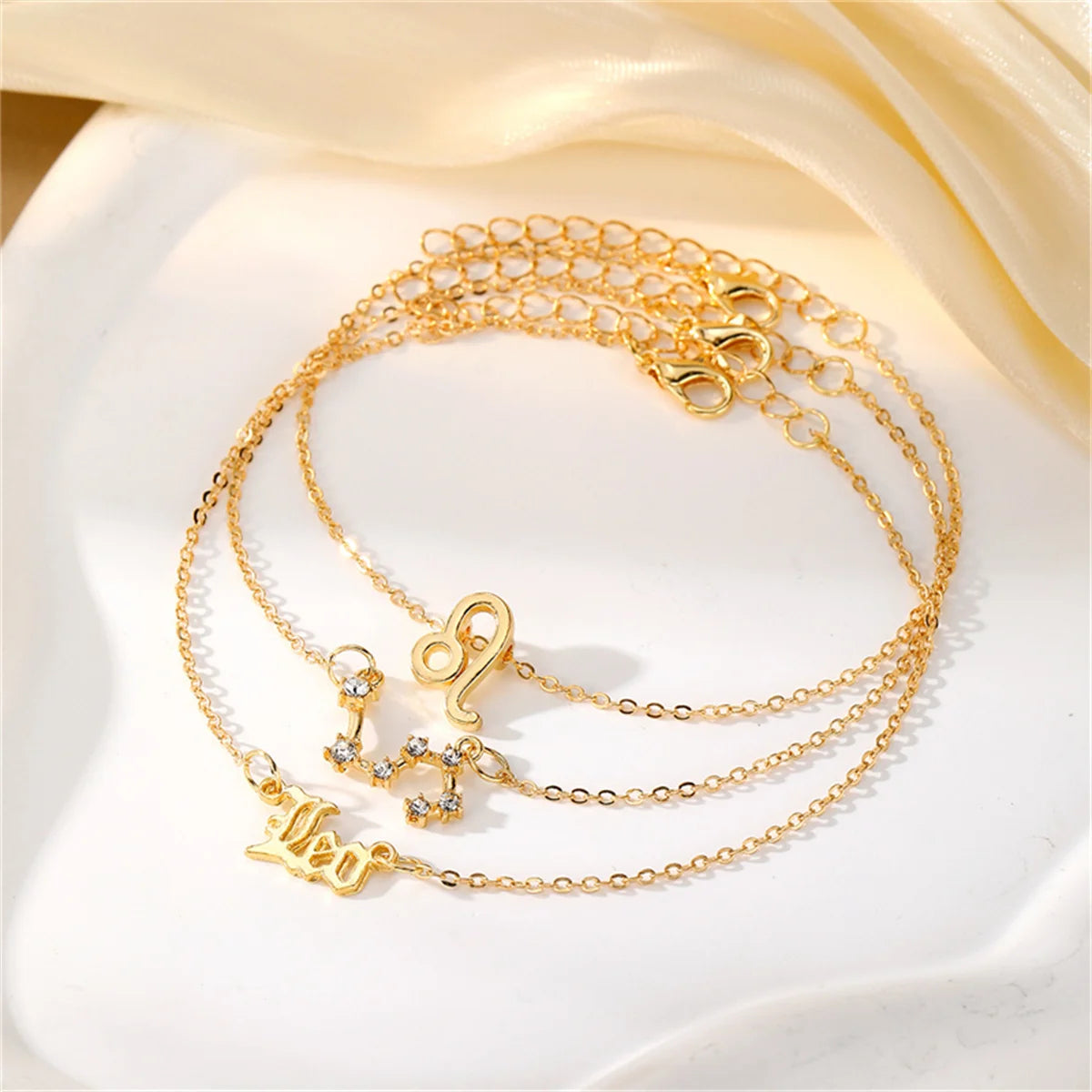 Zodiac Academy 3pc Set Zodiac Sign Anklets