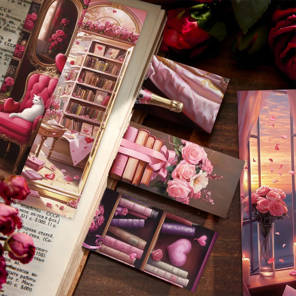 30pcs Vintage Pink Romance Bookmarks