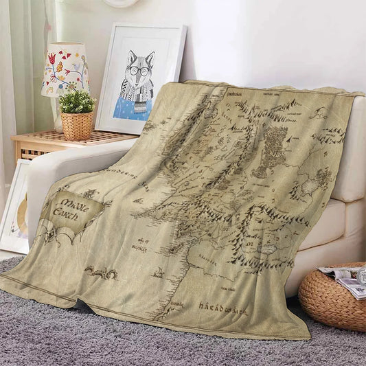 The Lord of the Rings Middle Earth Map Blanket