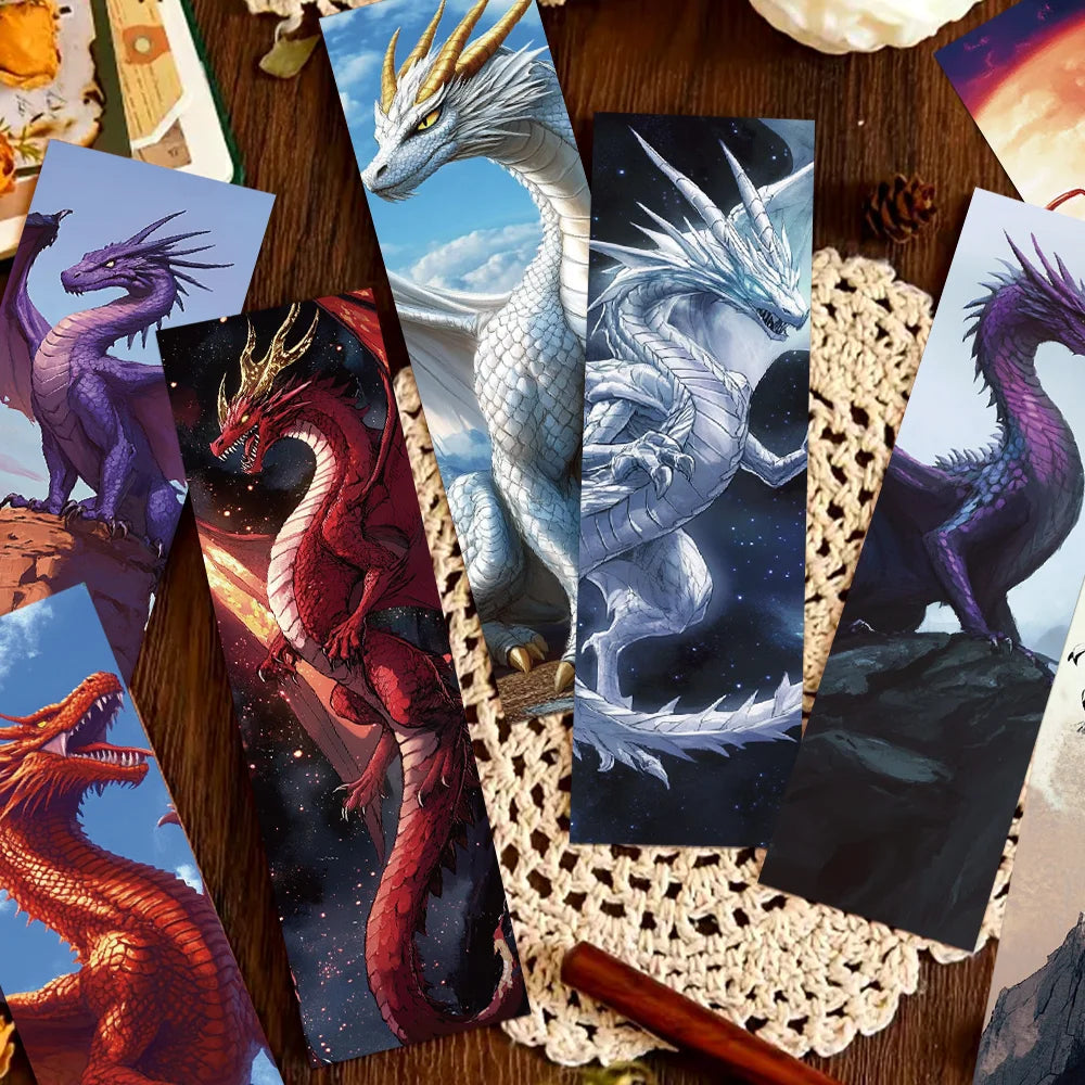30pcs Fantasy Dragons Bookmarks