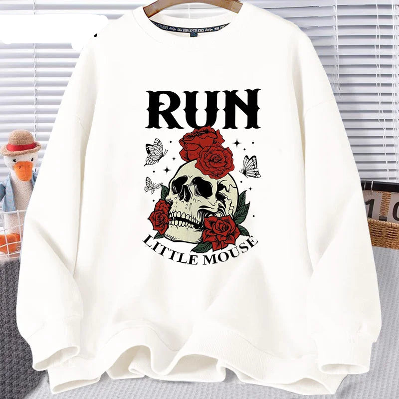 Haunting Adeline Run Little Mouse Skull Rose Sweatshirt