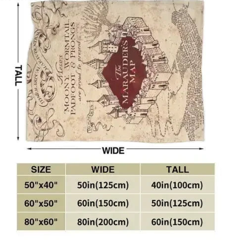 Harry Potter Marauders Map Blanket