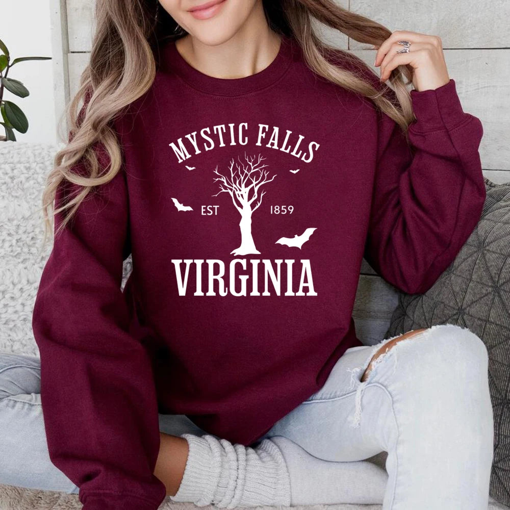 Sudadera de The Vampire Diaries de Mystic Falls, Virginia