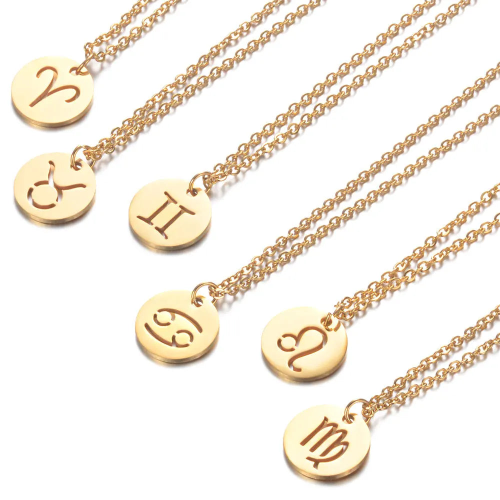 Zodiac Academy Round Zodiac Sign Necklaces
