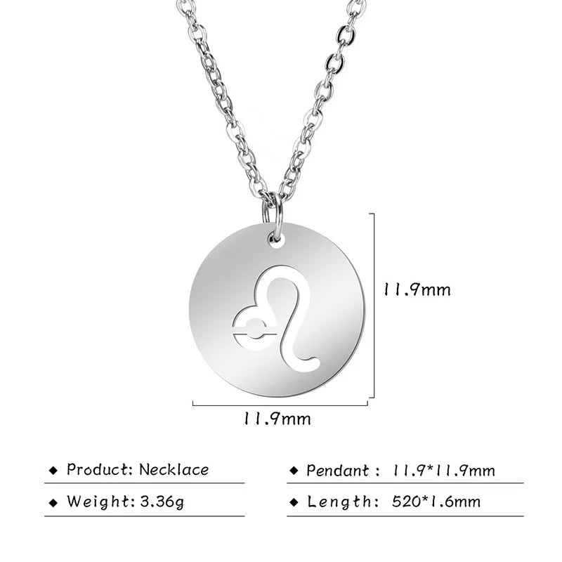 Zodiac Academy Round Zodiac Sign Necklaces