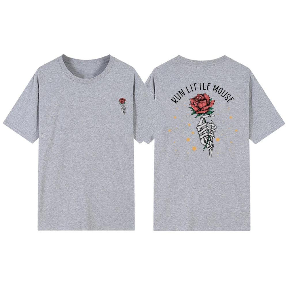 Camiseta de manga corta con diseño de rosa y ratoncito Haunting Adeline Run