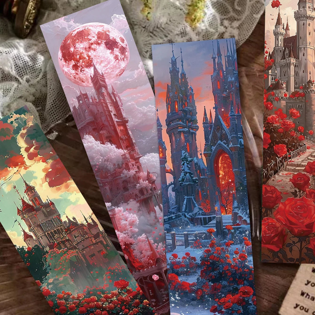 30pcs Rose Dark Fantasy Bookmarks