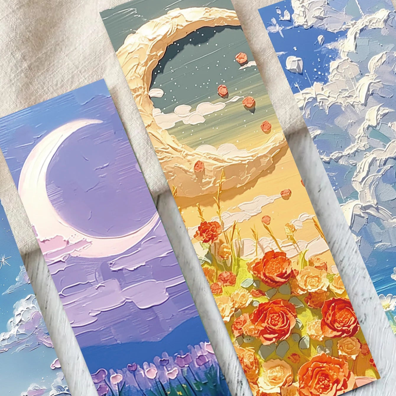 30pcs Oil Painting Fairy Tale Scenery Bookmarks