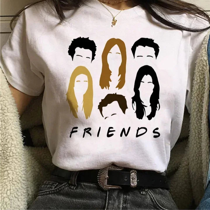 Friends White Short Sleeve Tops