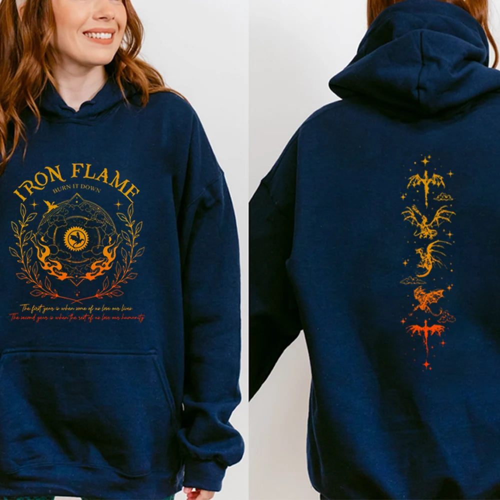 Fourth Wing Iron Flame Burn It Down Hoodie