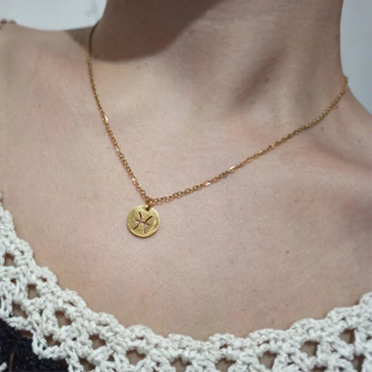 Zodiac Academy Round Zodiac Sign Necklaces