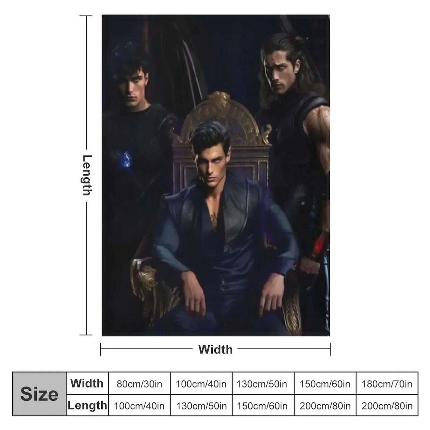 A Court of Thorns and Roses Rhysand, Cassian and Azriel Blanket