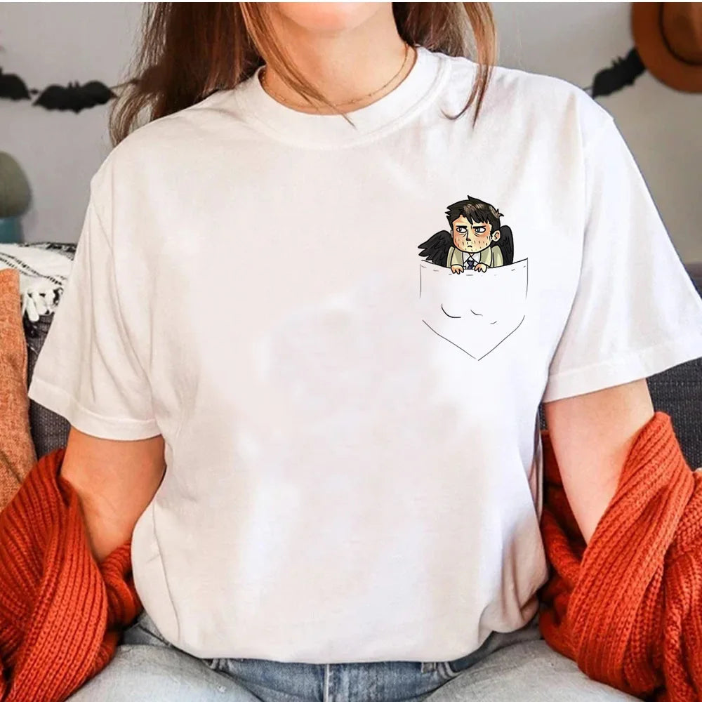 Supernatural White Short Sleeve Tops