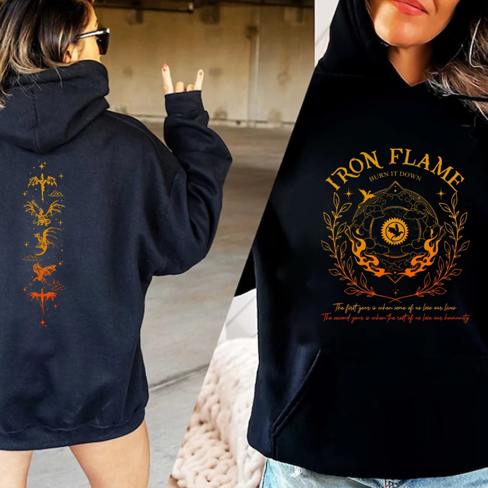 Fourth Wing Iron Flame Burn It Down Hoodie