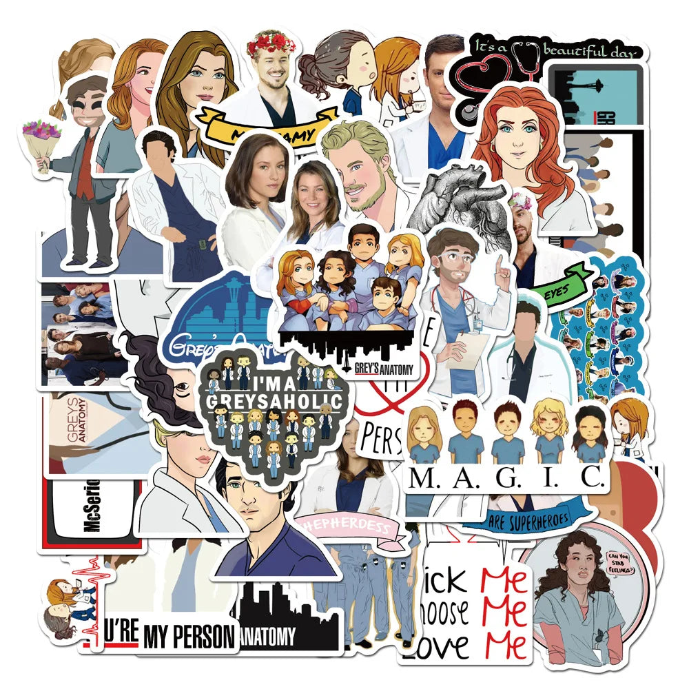 10 or 50pcs Grey's Anatomy Stickers