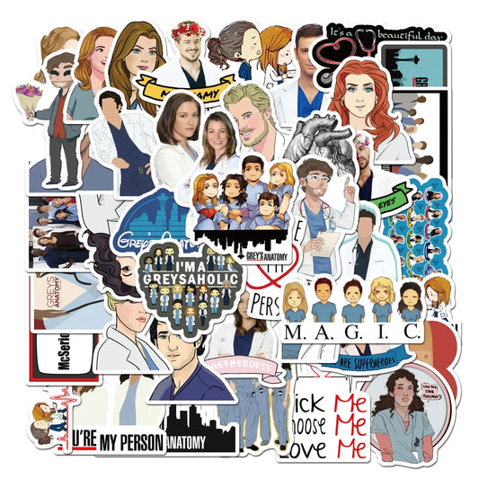 10 or 50pcs Grey's Anatomy Stickers