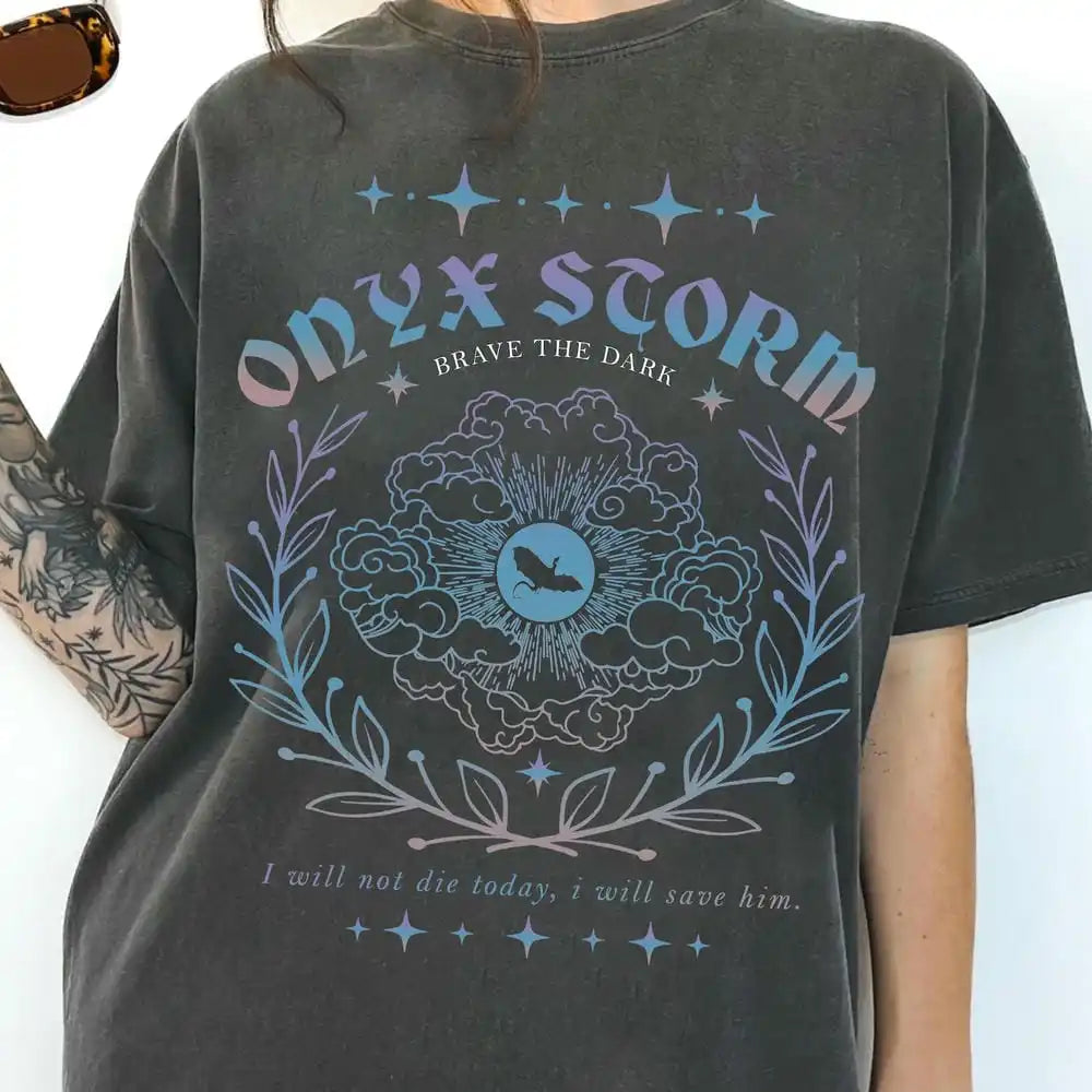 Fourth Wing Onyx Storm Brave The Dark Short Sleeve Top