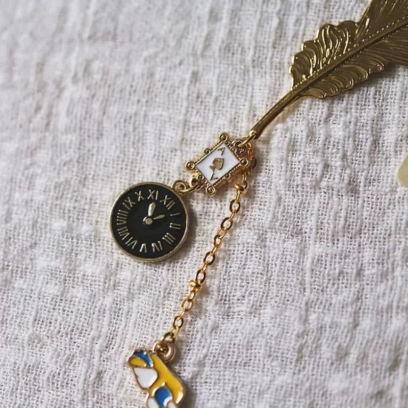 Disney Alice In Wonderland Gold Feather Bookmarks