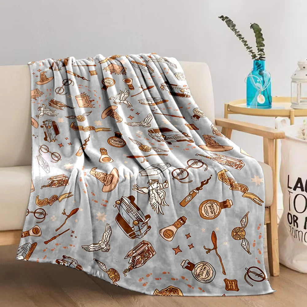 Harry Potter Cartoon Magic Tools Blankets