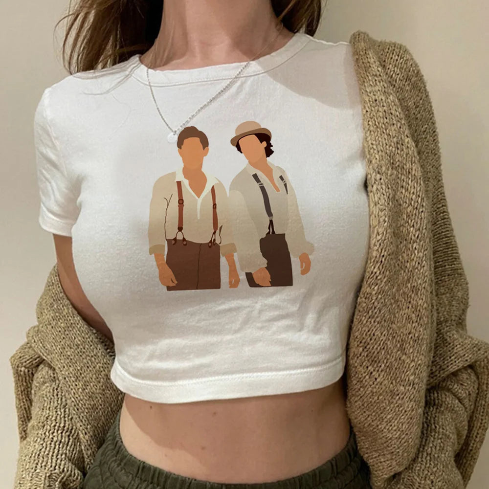 The Vampire Diaries Crop Short Sleeve Tops