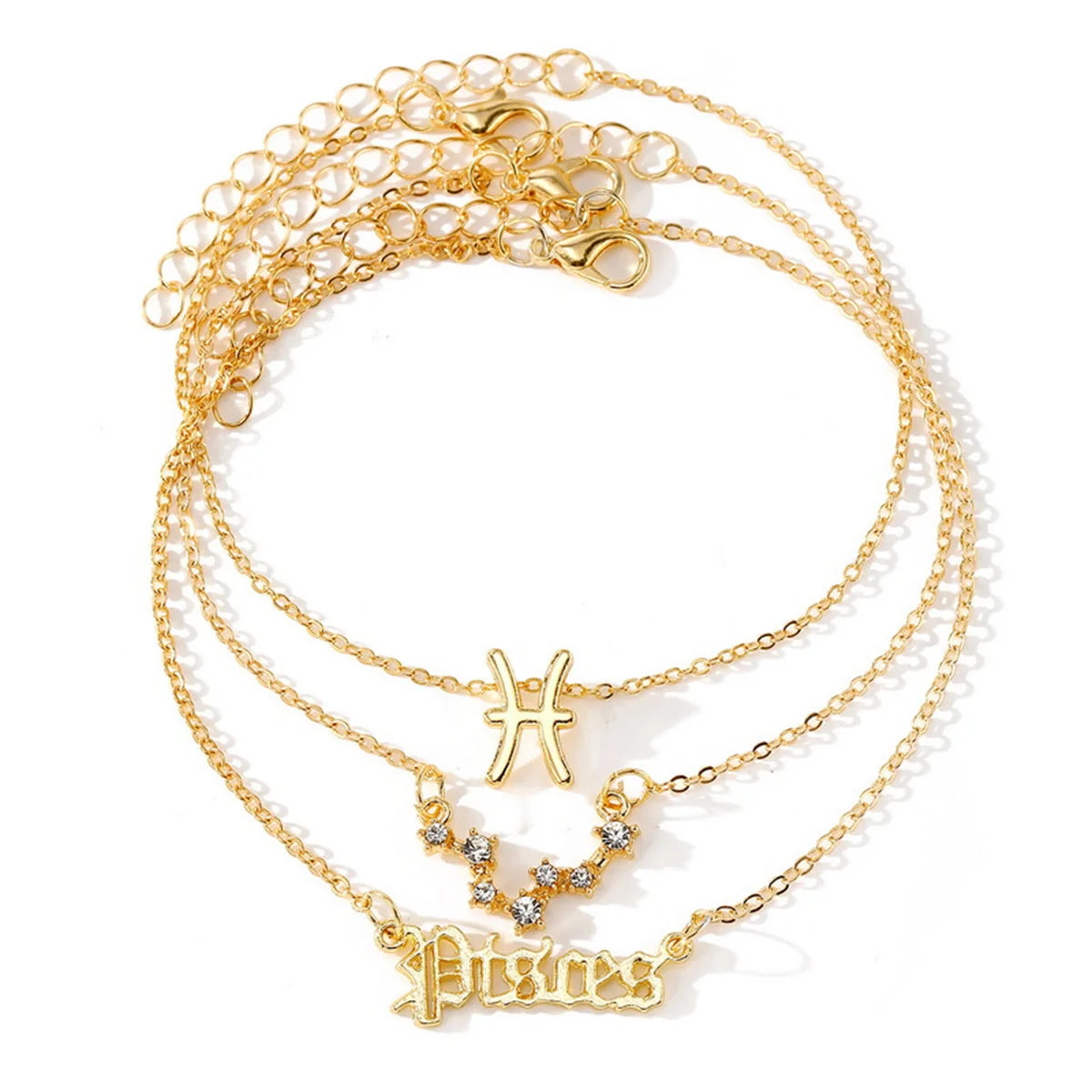 Zodiac Academy 3pc Set Zodiac Sign Anklets
