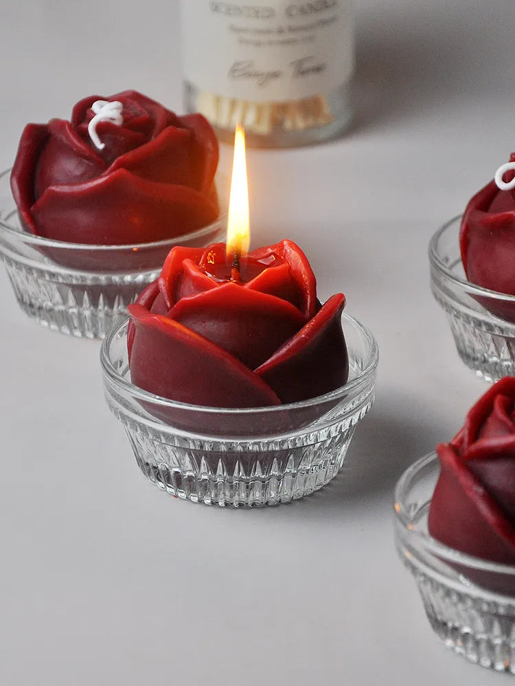 Vela perfumada con rosa roja de La Bella y la Bestia, princesa Disney