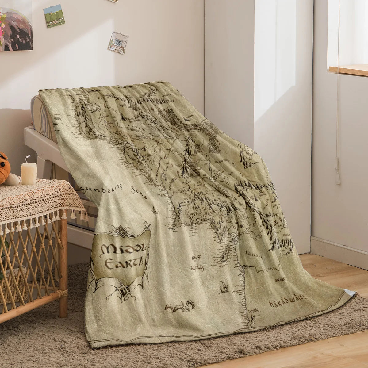The Lord of the Rings Middle Earth Map Blanket