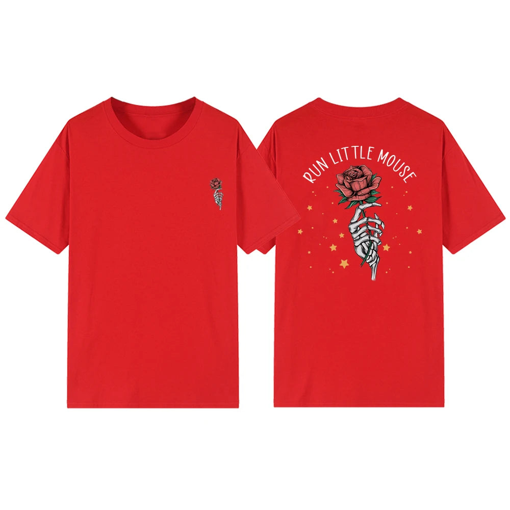 Camiseta de manga corta con diseño de rosa y ratoncito Haunting Adeline Run
