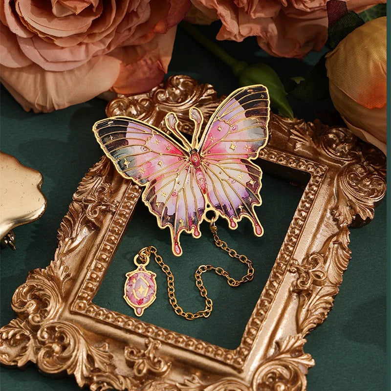 Butterfly Oil Painting Metal Bookmarks