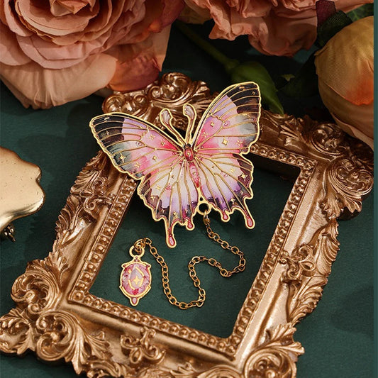 Butterfly Oil Painting Metal Bookmarks