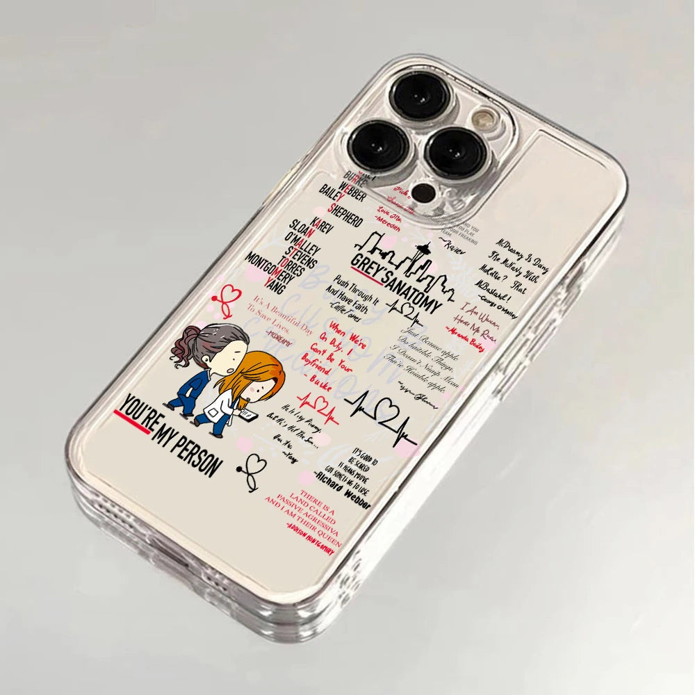 Grey's Anatomy Clear Phone Cases