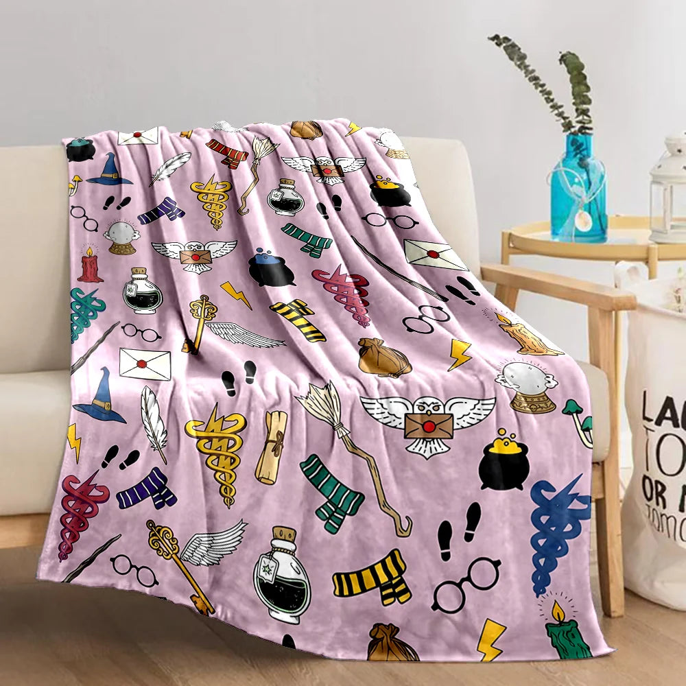 Harry Potter Cartoon Magic Tools Blankets