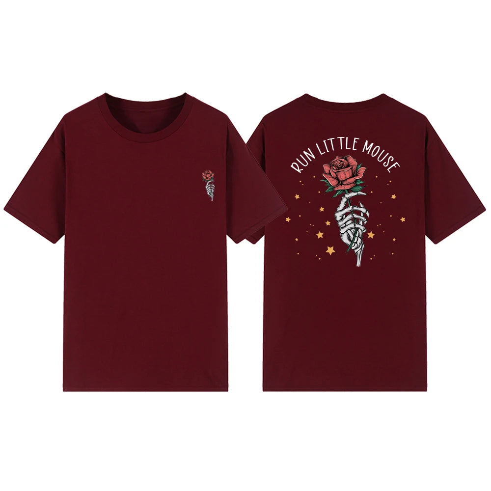 Camiseta de manga corta con diseño de rosa y ratoncito Haunting Adeline Run