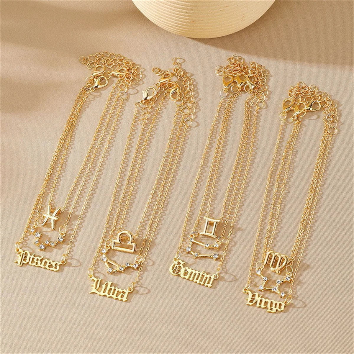 Zodiac Academy 3pc Set Zodiac Sign Anklets