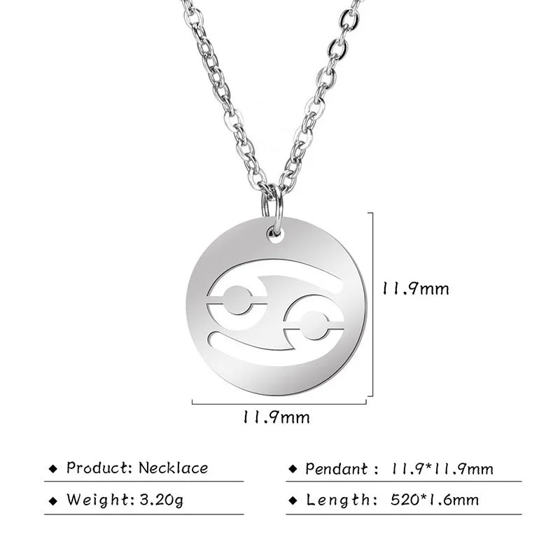 Zodiac Academy Round Zodiac Sign Necklaces