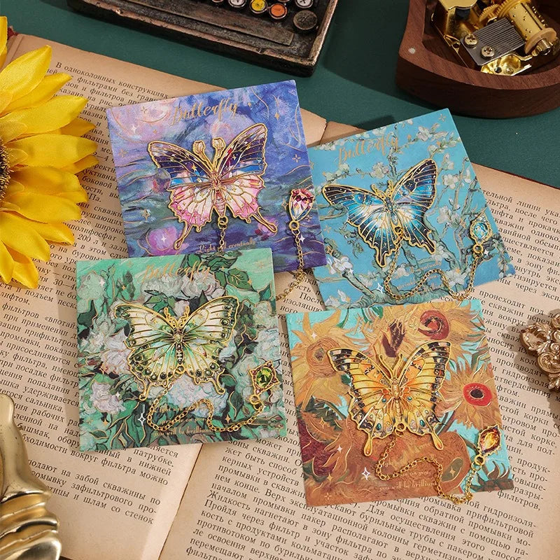 Butterfly Oil Painting Metal Bookmarks