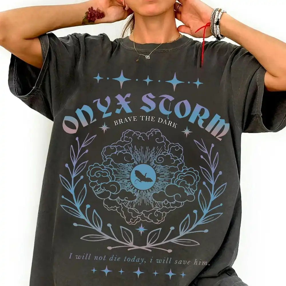 Fourth Wing Onyx Storm Brave The Dark Short Sleeve Top