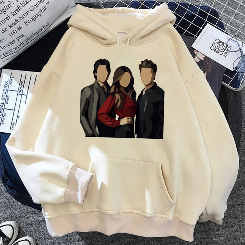 The Vampire Diaries Beige Hoodies