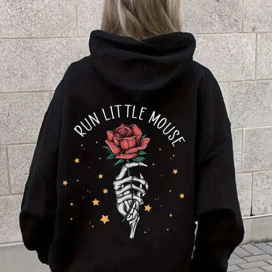 Spukende Adeline Run Little Mouse Rose Kapuzenpullover