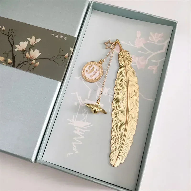 Harry Potter Gold Feather Bookmarks